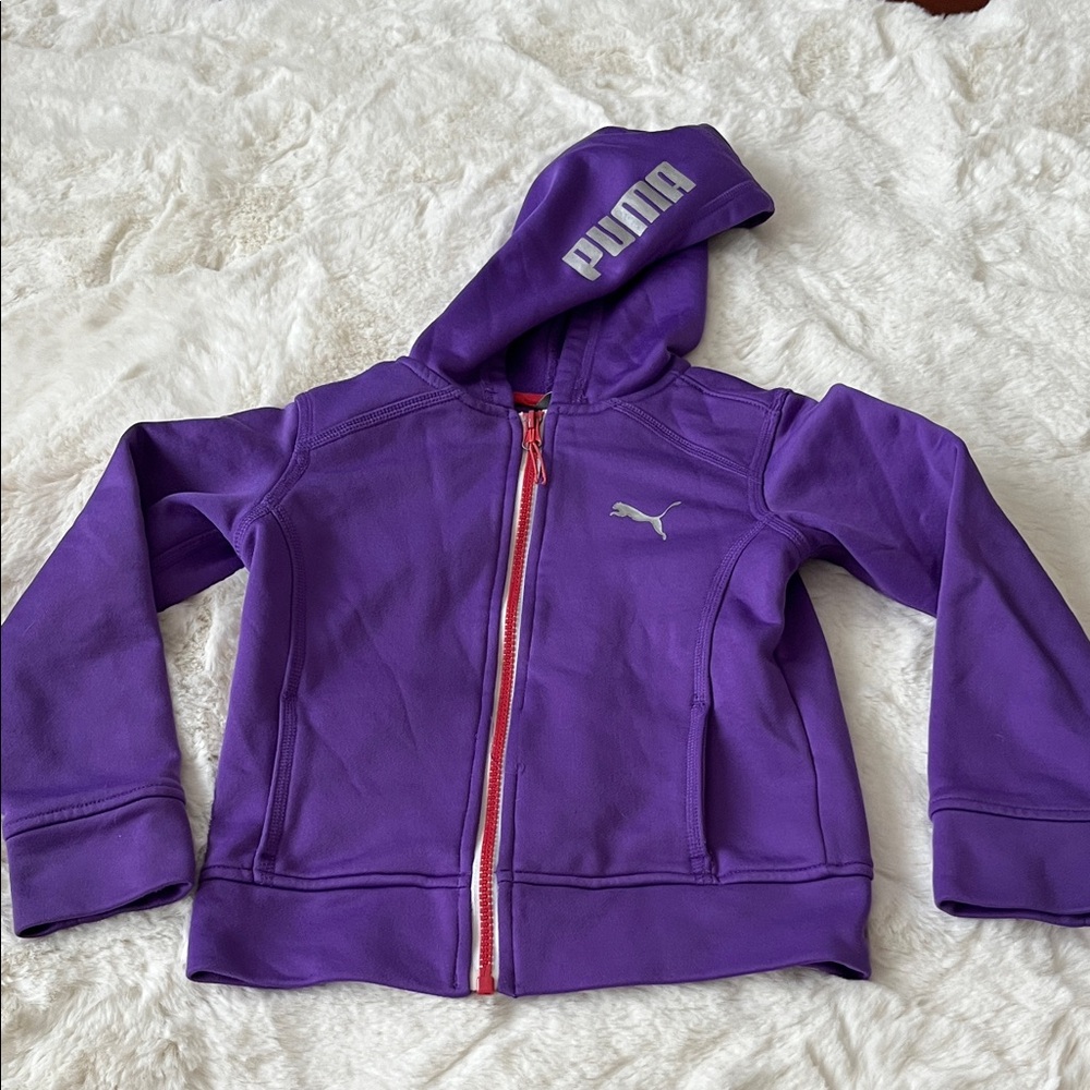 PUMA Kids Vibrant Purple Zip-Up Hoodie